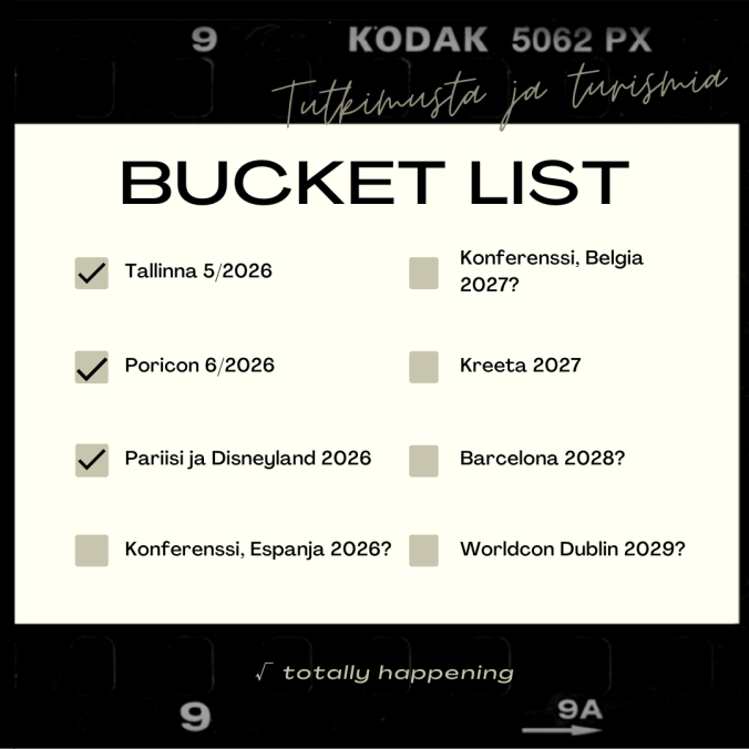 Tämänhetkinen bucket list